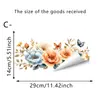 Pegatinas de Pared con Patrón Floral Verde Estilo Acuarela Transfronterizo con Pájaros y Mariposas, Adecuadas para Asientos de Inodoro, Gabinetes de Baño y Paredes de Cocina