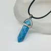 Cristal de Jade Natural ponta dupla hexagonal pingente de colar pingente brincos decorações Moda popular europeia e americana nicho
