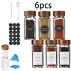 Pote quadrado para temperos transfronteiriço conjunto de 12 peças pote de vidro para temperos 40oz garrafa de madeira de acácia para pimenta em pó