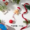 Cascabel para Gato Transfronterizo Regalo Creativo Elementos Navideños Palo para Gato Juguete para Mascotas Papá Noel Reno Copo de Nieve