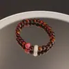 Pulseira de contas de cristal de melancia e jacarandá natural pulseira de cristal retrô de alta qualidade para todas as ocasiões pulseira estilo ins atacado