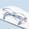 Marco Redondo Gafas para Niños con Filtro de Luz Azul Marco Suave Tr90 Gafas de Estudiante Espejo Plano Marco Antideslizante para Actividades 5442