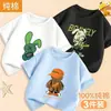Camiseta de Manga Corta de Algodón Puro para Niños Top de Verano 2026 Nuevo Estilo de Verano Ropa de Media Manga para Niños Camiseta Guapa y Moderna para Bebé Niño