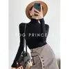 Ropa Zhengqite/Hilo Yangzi Seleccionado Suéter de Punto de Lana Integrado Sin Costuras de Cuello Alto Ajustado Capa Base