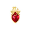 Moda europea y americana transfronteriza 14K oro real alas de amor hongo lazo collar colgante circón accesorios de joyería diy