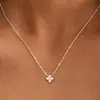 Amazon Transfronterizo Nuevo Collar de Trébol de Lujo, Cadena de Clavícula Minimalista Estilo Bosque Piedra de Nacimiento, Fresco y Sencillo para Mujeres de Vacaciones
