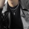 Collar de Doble Capa con Cruz, Estrella Personalizada, Estilo Minimalista, Diseño de Moda y Único, Hip-Hop de Nicho, Versátil y Moderno