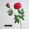 Ramo de flores artificiales de peonía de tacto hidratado de 2 piezas para arreglo de escena, decoración de bodas, peonías artificiales de alta gama