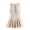 Estilo Europeo y Americano Popular en Amazon Aliexpress Tendencia de Moda Fiesta Vacaciones Vestido de Colorido Dobladillo Ancho Lazo