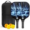 Conjunto de Raquetes de Pickleball com Fibra de Vidro, Bolsa Dupla para Raquetes de Exterior, Portátil para Eventos Corporativos