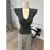 Blusa de Tricô Vazada Estilo Coreano Feminina Verão 2026 Nova Manga Curta Slim Fit Moda Chique Personalidade Rejuvenescedora Blusa Exquisita