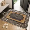 Felpudo Retro Estilo Europeo para Entrada, Alfombra de Terciopelo de Cristal para el Vestíbulo, Absorbente de Agua, Antideslizante, Resistente a la Suciedad, Fácil de Cuidar