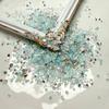 Bolsa de material para taladro de uñas de grava, joyería para uñas de bricolaje, cuentas de cristal de colores irregulares mixtos, decorativas, pequeñas cuentas de diamante