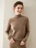 Suéter de Caxemira Engrossado de Cor Sólida de Meia-gola Alta para Mulheres plus size Suéter de Caxemira Solto Manga Raglan Base de Malha Top