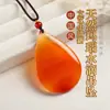 Pendente de ágata natural em forma de gota d'água atacado colar requintado de ágata vermelha corrente de suéter presente para live