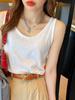 Camiseta sin mangas para mujer en blanco y negro, Verano 2026, Top holgado, fino, sin mangas para usar en capas o como prenda exterior, Elegante para ir al trabajo