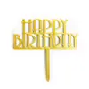 Bandera Decorativa para Pastel de Acrílico Tarjeta de Fiesta Feliz Cumpleaños Enchufe Decoración Creativa para Pastel Paquete de 10