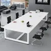 Mesa de Conferencias Rectangular Muebles de Oficina Sala de Reuniones Escritorio Mesa y Silla Juego Mesa Larga Grande Banco de Trabajo