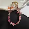 Pingente de flor de sino exótico versátil moderno corrente curta universal chaveiro para capa de celular acessório de bolsa