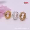 Acessórios Vazados Zircônia Micro-Cravada Guirlanda Redonda Espaçador Anel Furo Grande Acessórios DIY Pulseira Pulseira Joias Decorativas