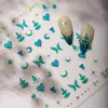 Pegatinas para Uñas Sky Populares con Sello Dorado de Diamantes de Cristal Estrella y Luna, Estilo Bohemio de Alta Gama Patrón de Corazón Estrella Retro