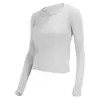 Novas roupas de yoga alta elasticidade sem costura justas femininas esportivas manga longa camiseta 2.0 justa secagem rápida elastano alta elasticidade Novo