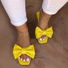 Nuevos Zapatos de Mujer de Talla Grande para Verano 2026 para Exportación, Pantuflas Slip-On para Mujer con Lazo y Punta Cuadrada de Tacón Bajo