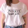 Moda Europea y Americana WISH Historia Extraña Transfronteriza Stranger things Camiseta con Estampado de Alfabeto Cuello Redondo Manga Corta