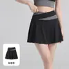 Conjunto de Ropa de Yoga de Verano para Mujer, Dos Piezas con Almohadillas en el Pecho, Chaleco Deportivo, Falda de Yoga Color Block