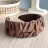 Tecido Plissado Coreano Outono e Inverno Nova Faixa de Cabeça Elegante de Aba Larga Pressionado Simples Estilo Coreano Grampo de Cabelo Cor Pura Moda