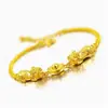 Pulsera Corazón Cien Flores Oro Imitación para Mujer Múltiples Moda Exquisita Trébol de la Suerte Pulsera Cola de Fénix Transfronteriza Joyería de Mano Fuente Venta al por Mayor