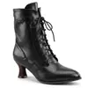 Botines Martin de tacón medio para otoño e invierno, botines de punta baja transfronterizos para mujer, color liso, cremallera lateral, suela de goma, antideslizantes, botines para mujer de talla grande