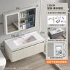 Lavabo de baño de acero inoxidable blanco leche con panal de abeja, lavabo integrado de cerámica, mueble de baño