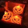 Amazon Halloween Lanterna de Abóbora Eletrônica Brilhante Vela Eletrônica Loja Enfeites de Hotel Festival dos Fantasmas Decorações de Cena