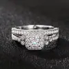 Nuevo Par de Anillos con Circonita Incrustada de Xiaohongshu para Mujer, Accesorios de Boda de Lujo Accesible, Estilos de Banquete de Moda y Populares al por Mayor