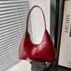 Elegante Casual Cara Brillante 2025 Estilo Occidental Principios de Primavera Nueva Llegada Cuero Patentado Moda Lujo Ligero Hombro Mano Axila Bolso de Mujer