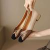 Zapatos Planos de Boca Baja Estilo Pequeño y Fragante para Mujer Zapatos Planos Nueva Colección Primavera y Otoño 2025 Retro Punta Cuadrada Combinación de Colores Suela Suave Tacón Bajo Zapatos para Mujer