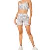En stock nuevo DARCSPORT cabeza de lobo estampado digital europeo y americano para mujer fitness conjunto sin costuras de sujetador shorts pantalones