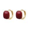 Pendientes vintage de esmalte rojo vino, diseño de nicho, alta sensación, 2024, nuevas explosiones, pendientes que combinan con todo, pendientes de primavera y verano.