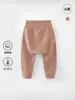 Calça de Bebê Macia de Algodão Classe A para Outono, Calça PP Grande de Cintura Alta para Crianças, Calças de Outono para Meninos, Leggings para Meninas