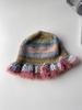 Otoño e Invierno Diseño Retro Color Contrastante Degradado Sombrero de Pescador de Punto Moda para Mujer Circunferencia de Cabeza Grande Cálido Sombrero de Pila de Lana