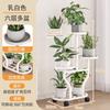 Estante para Flores de Piso Escalonado de Múltiples Capas para Interior y Exterior Removible de Hierro Estante para Macetas con Ruedas Estante para Flores para Balcón