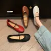 Zapatos de Ballet con Suelas Blandas, Zapatos de Abuela, Zapatos Planos de Cuero Suave, Zapatos sin Cordones de Boca Baja de Cuero Genuino, Zapatos Perezosos, Tallas 34-42, Piel de Vaca de Primera Capa