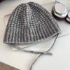 Gorro de pescador estilo Maillard para otoño e invierno, combinable con todo, estilo coreano, cálido, con protección para las orejas, de punto de lana.
