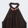 Atacado de roupas femininas transfronteiriço 2026 verão nova moda vestido justo com contas e gola halter 7909836