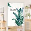 Cortina Divisória Moderna Verde Planta Escandinava Decoração de Casa Quarto Banheiro Tecido à Prova d'Água Cortina de Pendurar Sem Furos Cortina para Porta de Cozinha