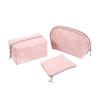 Bolsa de Maquillaje Pu Impermeable Estilo Chino, Suave y Artística, Bolso de Mano Semicircular Elegante y Grácil, Bolsa Portátil de Viaje para Guardar Labiales