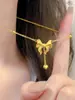 Tienda de Oro Mismo Estilo Collar con Lazo y Borla para Mujer Oro de Arena Vietnamita Lujo Ligero Diseño de Nicho de Gama Alta Mismo Estilo Simple