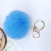 Llavero de Bola de Pelo de Conejo Rex Sintético de 8 cm Adorno Creativo para Coche Llavero Colgante de Bolsa Rellena de Pelo Sintético Regalo