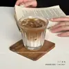 Posavasos de Madera de Acacia Estilo Retro Soporte Cuadrado para Copa de Vino Almohadilla Aislante para Taza de Té Casera Taza de Agua Creativa Taza de Café Almohadilla Antiescaldado